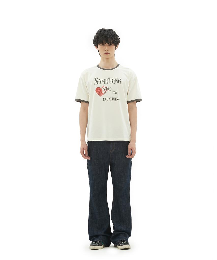 Depeugameoncheu Something Heart Ringer T-Shirts [Ivory]