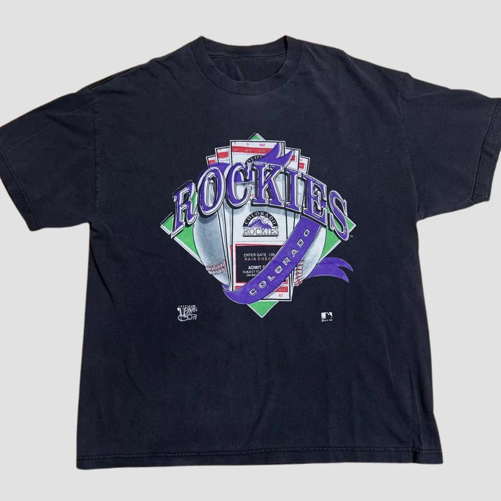 Colorado Rockies MLB vintage black short sleeve t-shirt QT7126