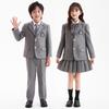 Spring/Summer Academy Style School Uniforms for Boys & Girls - Gray Set for Children's Day Performance