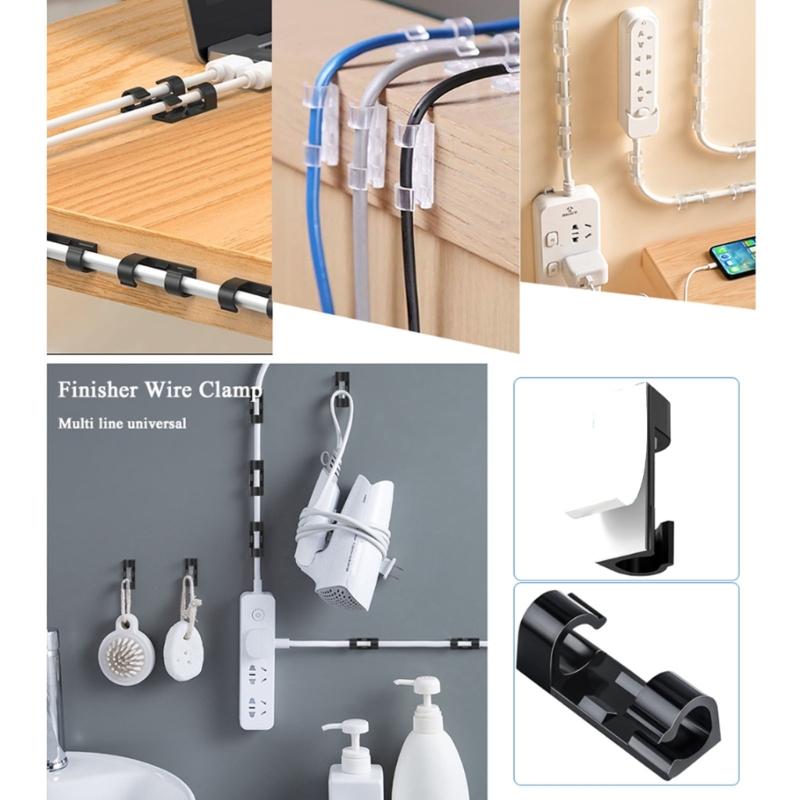 Adjustable Cord Clip Wire Holders No Drill Installation Reusable Cable Organizers Plastic Cable Clip For Desk Wall Car