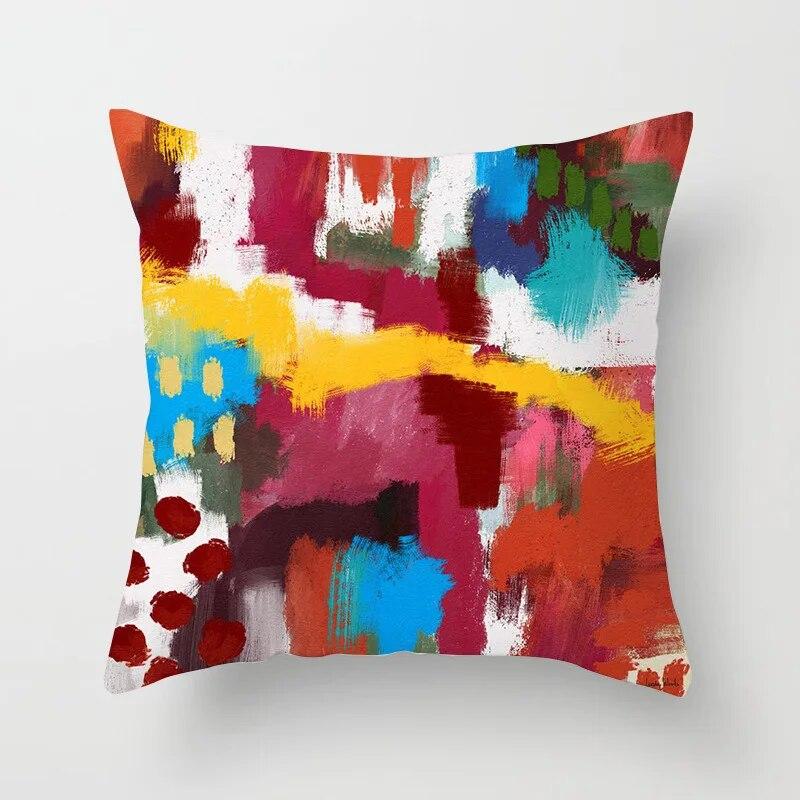 45x45cm Art Color Block Abstract Geometric Pillowcase Modern Street style Hippie Home Decor Sofa Chair cushion cover