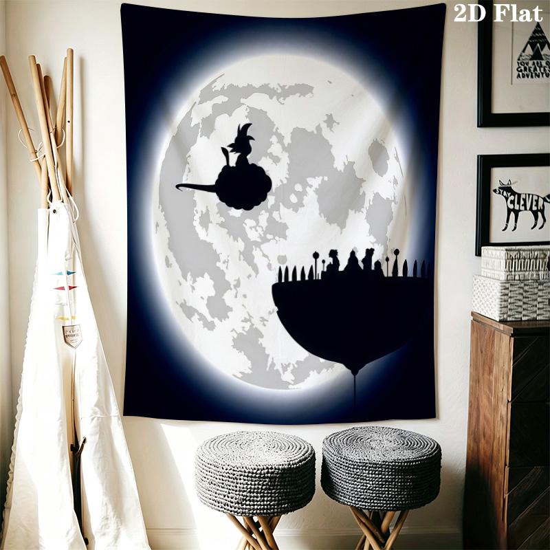 Dragon Ball Charaktere Wandteppich Ästhetischer Wandbehang Bedruckte Stoffdecke Dekorative Wandteppiche für Schlafzimmer Wohnzimmer Heimdekoration