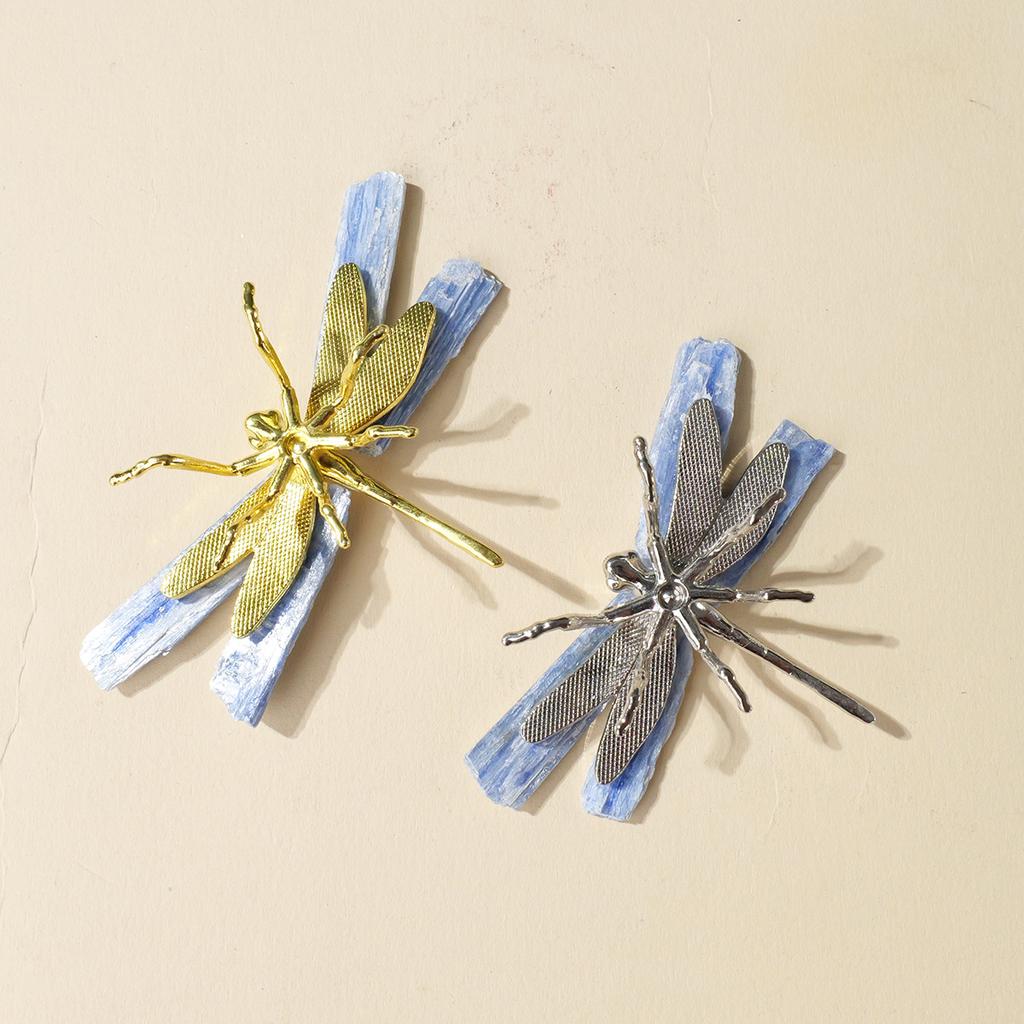 1pc Natural Crystal Kyanite Dragonfly Ornament Raw Stone Animal Home Decoration Holiday Gift Rose Quartz Crystal Stone Gemstones