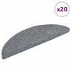VidaXL Self-adhesive Stair Treads 20 Pieces 56 X 17 X 3 Cm Light Grey Semicircular 3365670