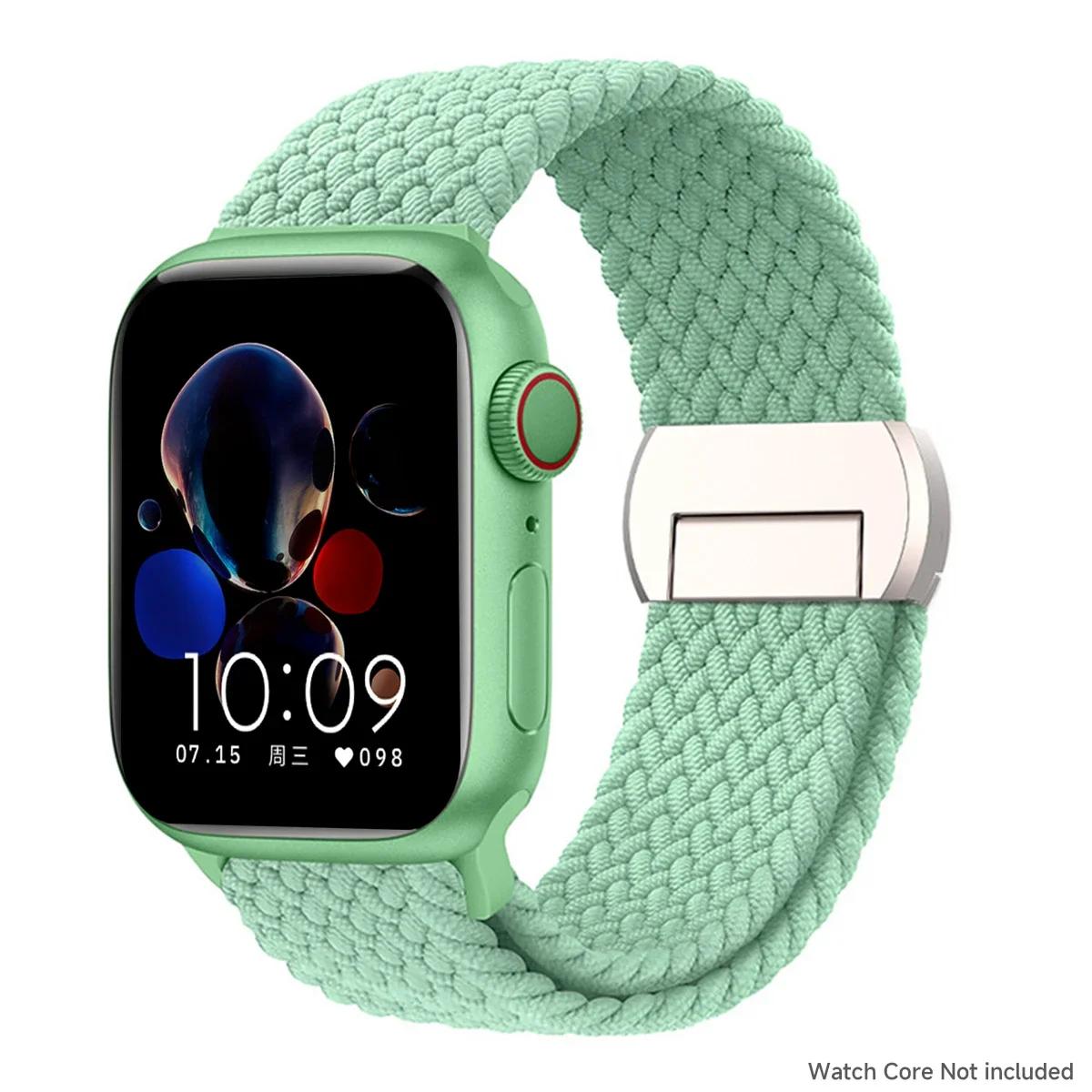 

Braided Band For Apple Watch Straps 40 44 46 42 49 45mm 41mm 38mm magnetic Bracelet IWatch Series 10 9 8 SE 7 6 Ultra 2 bands S10-46mm 42 44 45 49