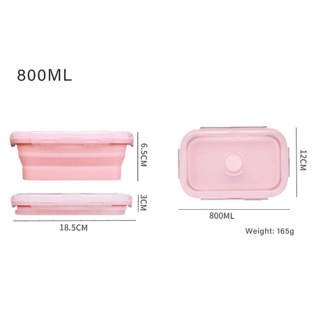 Portable Silicone Folding Lunchbox Easy To Carry Lightweight Fruit Box Suitable for Camping Organization