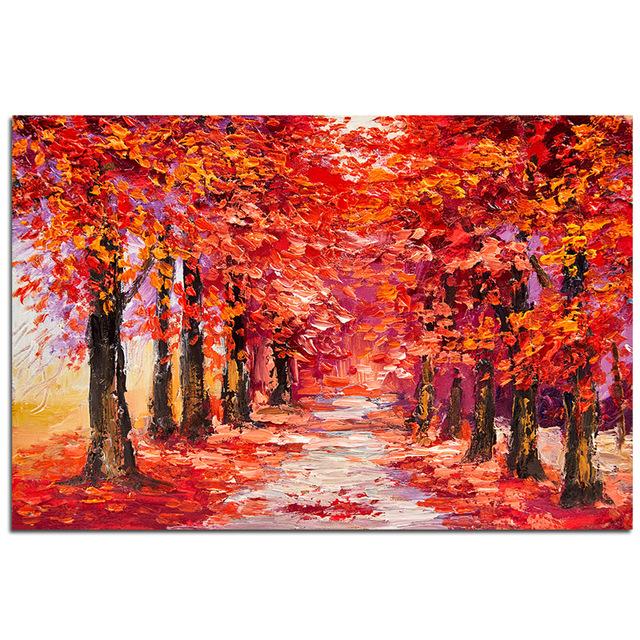 Canvas Oil Painting Art Posters And Prints Colorful Tree Plants Pictures Home Wall Paintings For Living Room Decoration No Frame