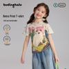 Pudding Haru Girls' Cute Illustration Print Short Sleeve T-Shirt