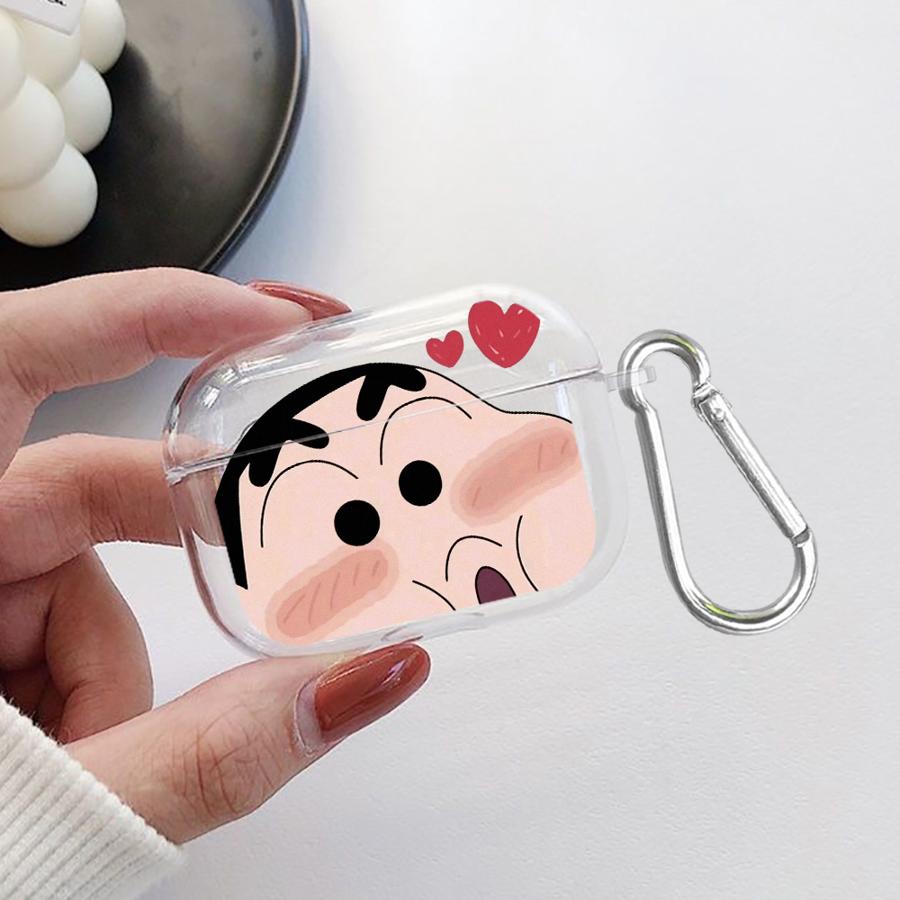 Case For Airpods Pro Pro2 1 Pro3 3 2 4 Clear Earphone Cases Cover Cartoon Crayons Shinchan