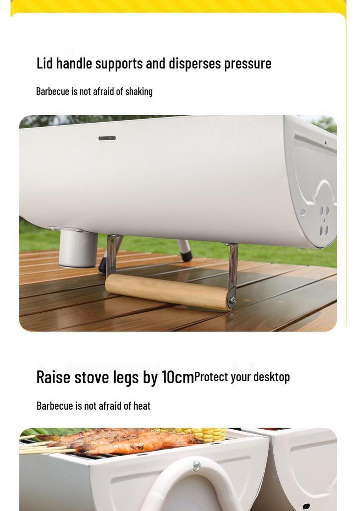 Smokeless Outdoor Double-Sided Portable BBQ Grill and Chimney Stove