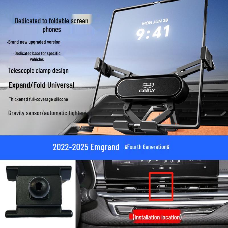 Custom Foldable Phone Holder for Geely Models: Emgrand, Boyue, Vision X1/X6, Jiaji, Binyue, Xingyue L, Xingyuan