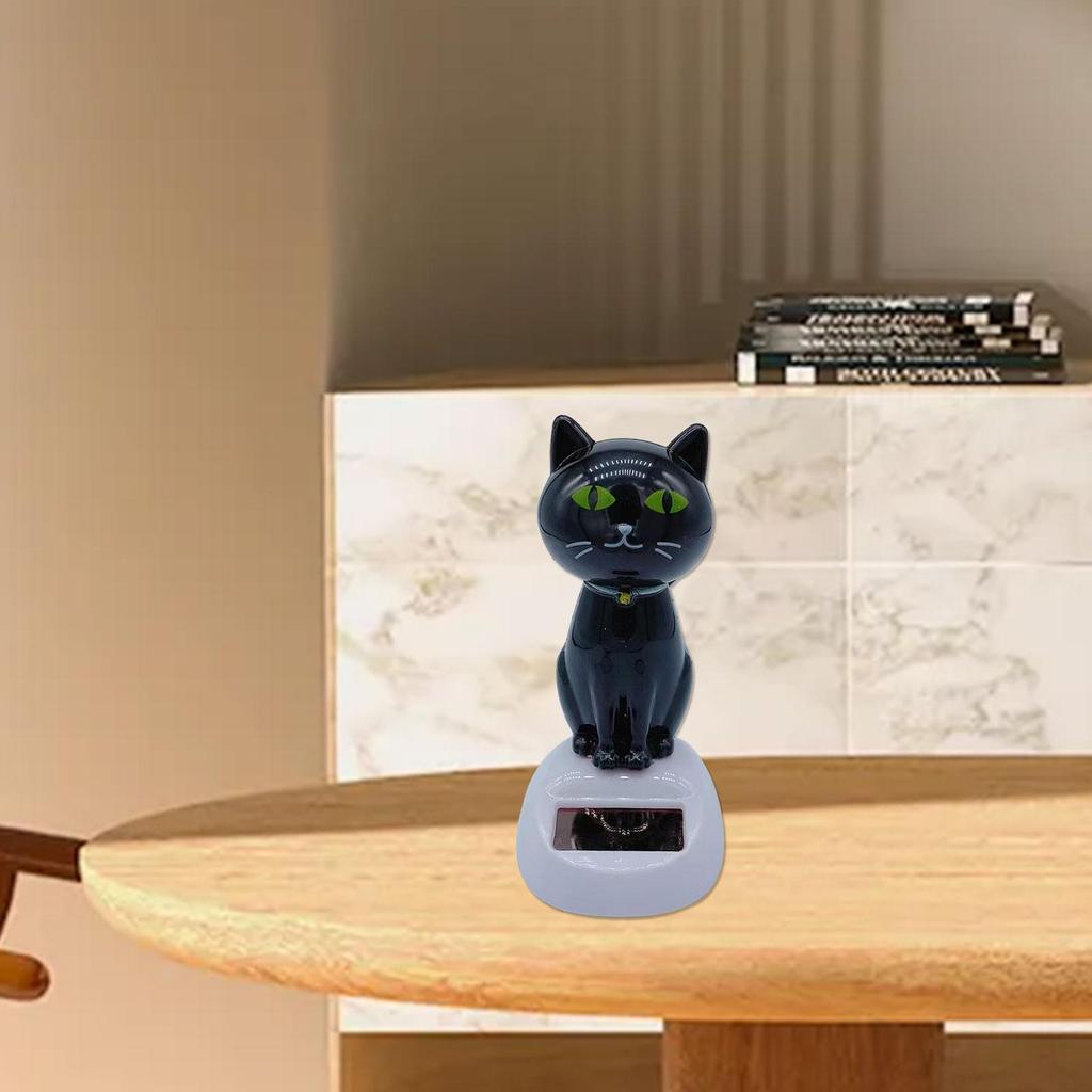 Solar Powered Dancing Cat Toy Cute Animated Dashboard Decor for Car, Swings in Sunlight to Cheer Up Drivers & Kids on Trips