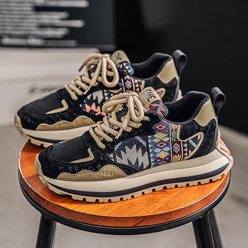 

Мужская обувь 2025 новая удобная и дышащая универсальная спортивная парусиновая обувь мужская модная на толстой подошве увеличивающая рост Forrest Gump кроссовки для папы 44