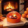 Hand Stress Relief Halloween Glitter Dumpling Squeeze Toy, Spooky Ghost Pumpkin with Steamer, Cute Fun Desk Toys Slow Rising Bun Fidget Toy LED Light