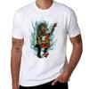 The Wolf Playing Guitar Melody Tshirt Soft Touch Basic Cotton Tshirt