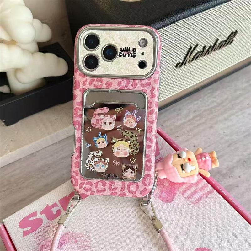 Cartoon crying baby is suitable for iPhone17Pro mobile phone case, Apple 16Pro mirror 15Pro card bag 14Pro lanyard.