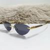 New Fashion Rimless Cat Eye Sunglasses Women Men Metal Rivet Sun Glasses Outdoor Driving Travel Beach Goggle Eyewear