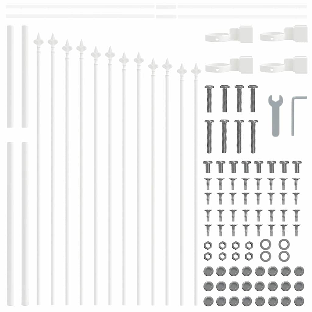Garden Fence Woerden White 170 x 140 cm Powder Coated Steel
