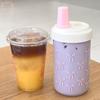 500ml Water Bottle Bowknot Cup With Lid Straw Cute Plastic Cups  Bubble Tea Coffee