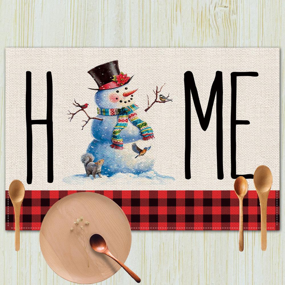 New Christmas Table Mats Holiday Dining Placemats for Xmas Table Decor Snowflake Table Runner Waterproof Festive Accessories