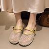 Baotou Slippers, Half Slippers, Women'S Flat Bottom, One Pedal Of External Air, Penetrating Slippers In Summer, Mesh Soft Bottom