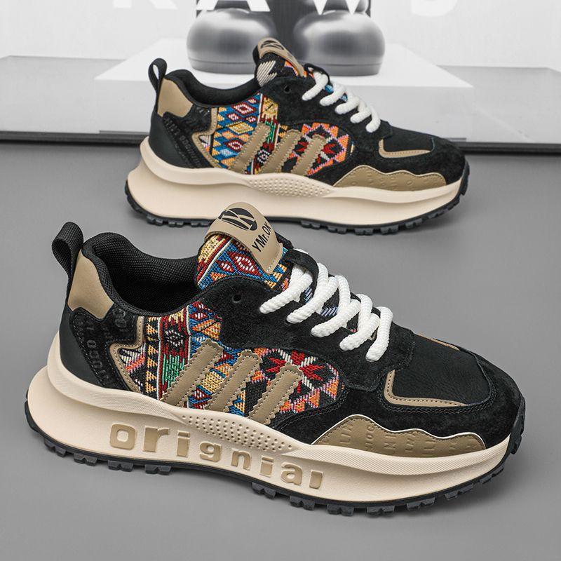 2025 New Spring and Autumn Platform Casual Youth Running Shoes Sports Casual Shoes Dad Trendy Shoes European Station Men's Shoes