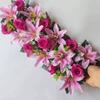 43cm Artificial Flowers Rose&lily Wall Arches Decor Artificial Rose Lily Flowers Party Stage Supplies Table Centerpiece Decor