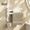 Rotating Towel Storage Swivel Rack, 180 Degree Design, Wall Mounted Space Modern Bathroom Hardware Aluminum Swing Holder, Anti-slip Organizer