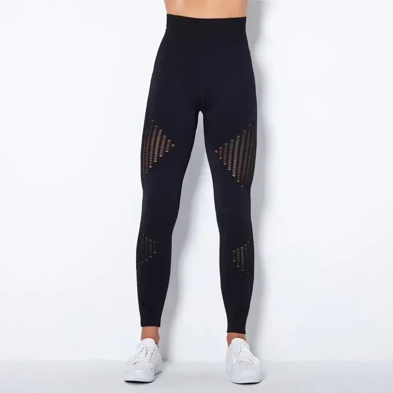Pantaloni da yoga lavorati a maglia senza cuciture Leggings da donna Sport Fitness Running Legging a vita alta Donna Leggings traspiranti cavi sexy 30312