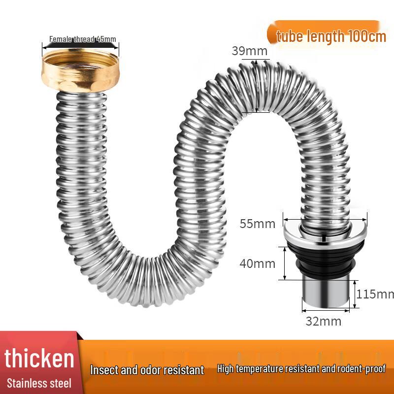 Stainless Steel Sink Drain Pipe Kit