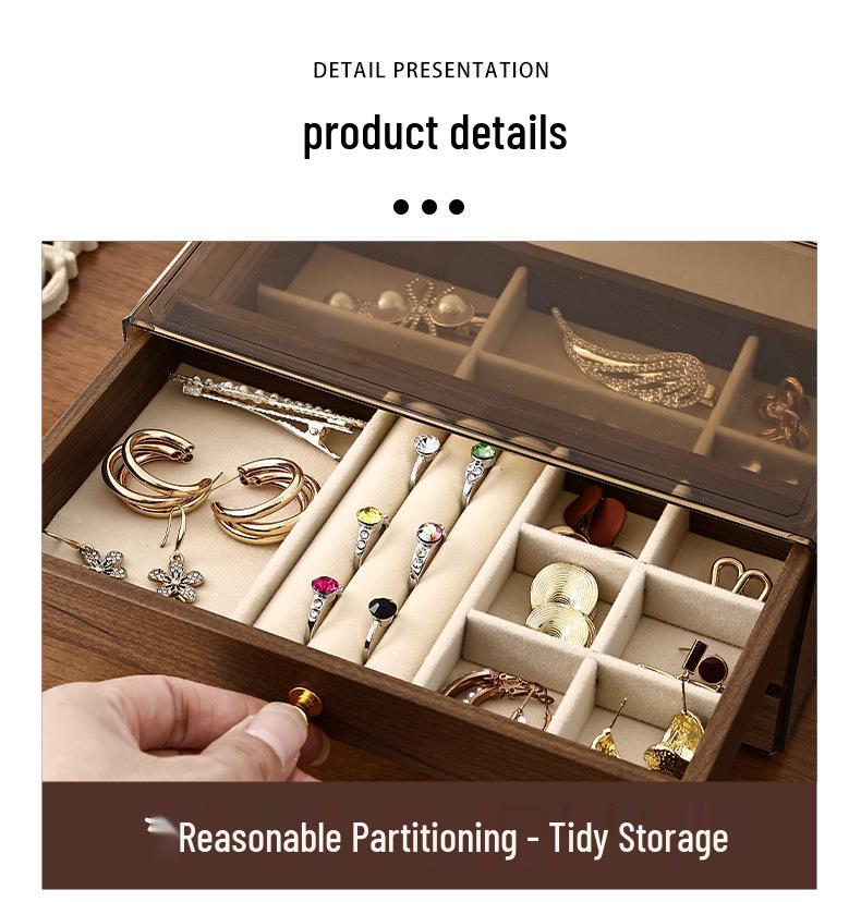 Dustproof Multi-layer Jewelry Box with Drawer for Bracelets, Necklaces, Rings, and Earrings - Large Capacity Storage for Accessories
