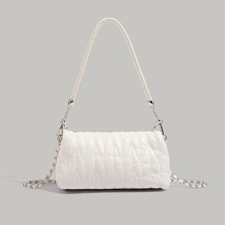 Pleated Rhinestone Chain Bag 2025 New Fashion Simple Small Square Bag Stylish Trendy Shoulder Crossbody Bag