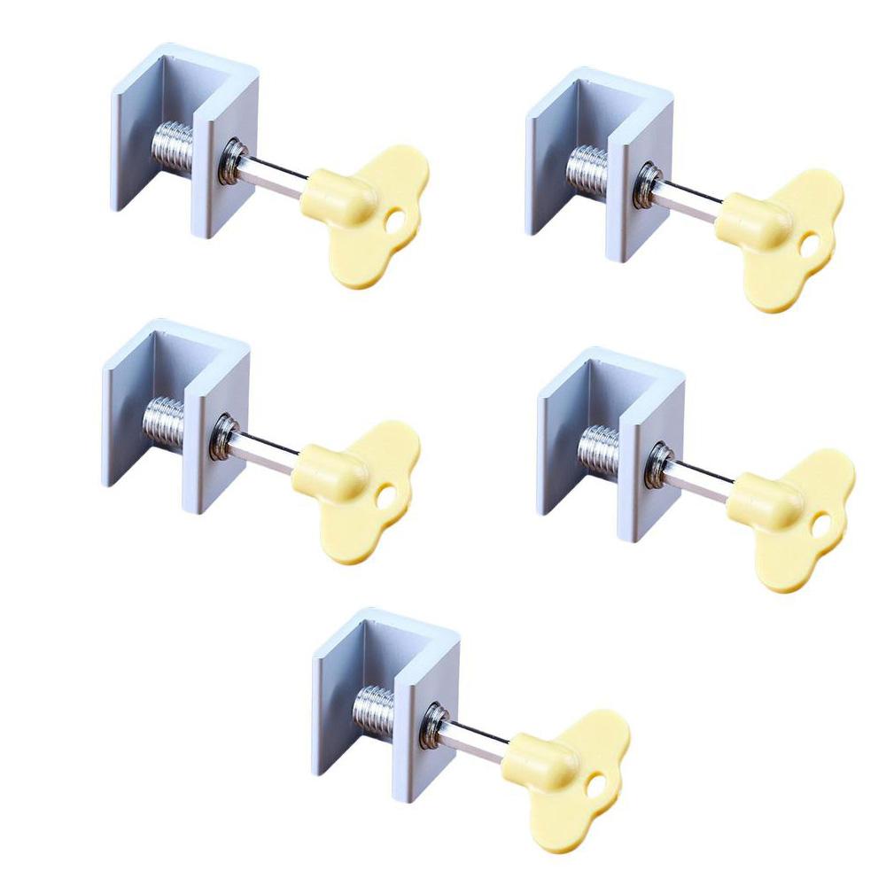 1/3/5pcs Sliding Window Locks Aluminum Alloy Window Stoppers Adjustable Window Door Frame Security Locks with Key for Home and Office