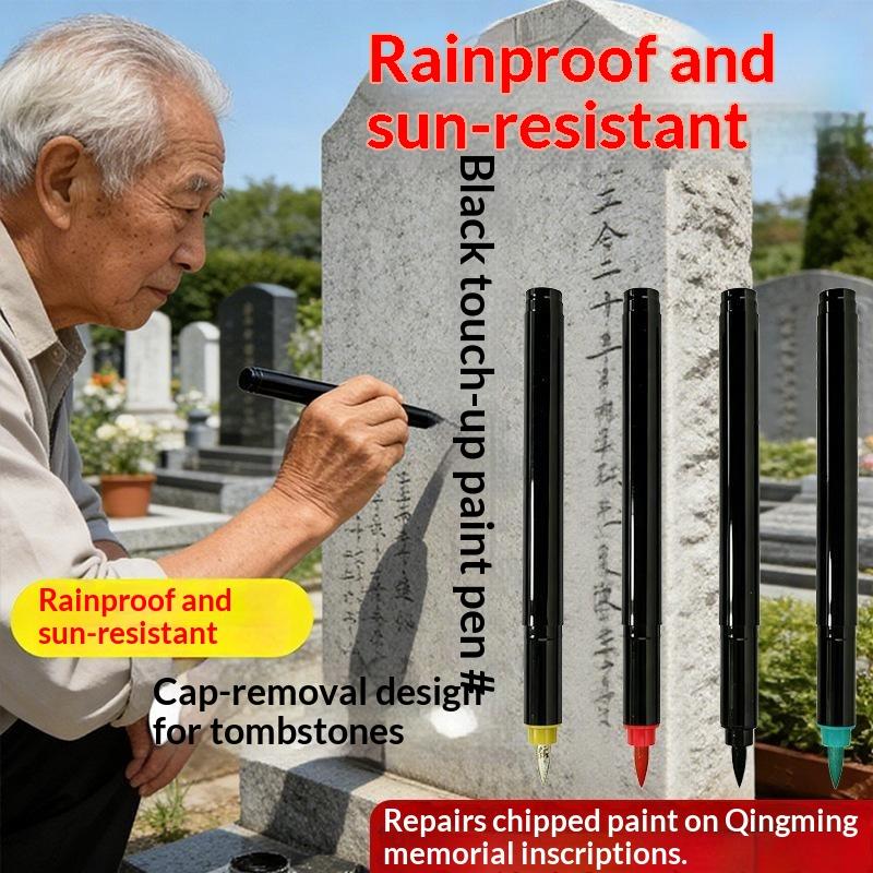 Waterproof Sunproof Tombstone Touch Up Paint Pen With Easy Cap For Cemetery Gravestone Repair