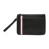 Red And White Striped Zipper Hand Strap PVC Clutch Men Clutch Black BEX-MD-OF-36