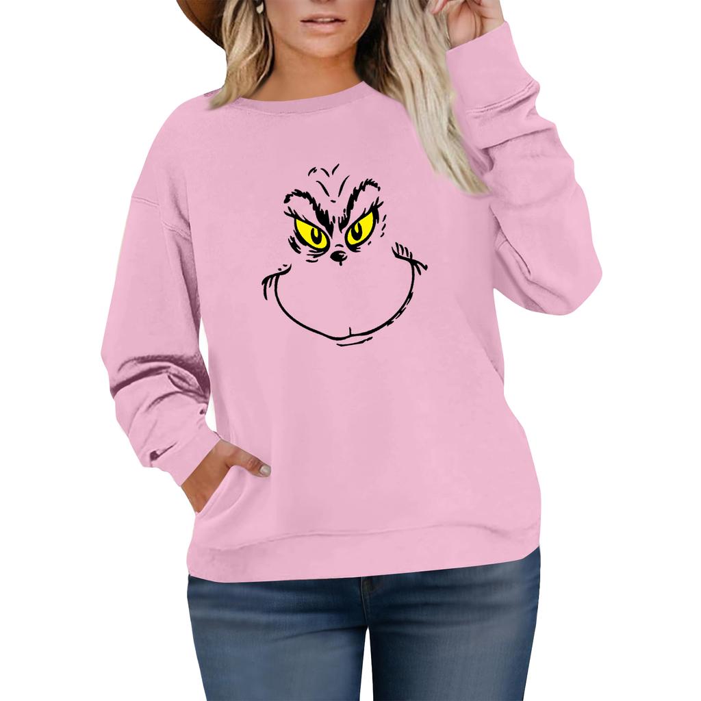Women's Fashionable Casual Plus-Size Long Sleeve Pullover Printed Sweatshirt