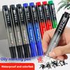 3-100 Pcs/Set Permanent Marker Pen Fine Point Waterproof Ink Thin Nib Crude Nib Black Blue Red Ink 2-3mm Fine Color Marker Pens