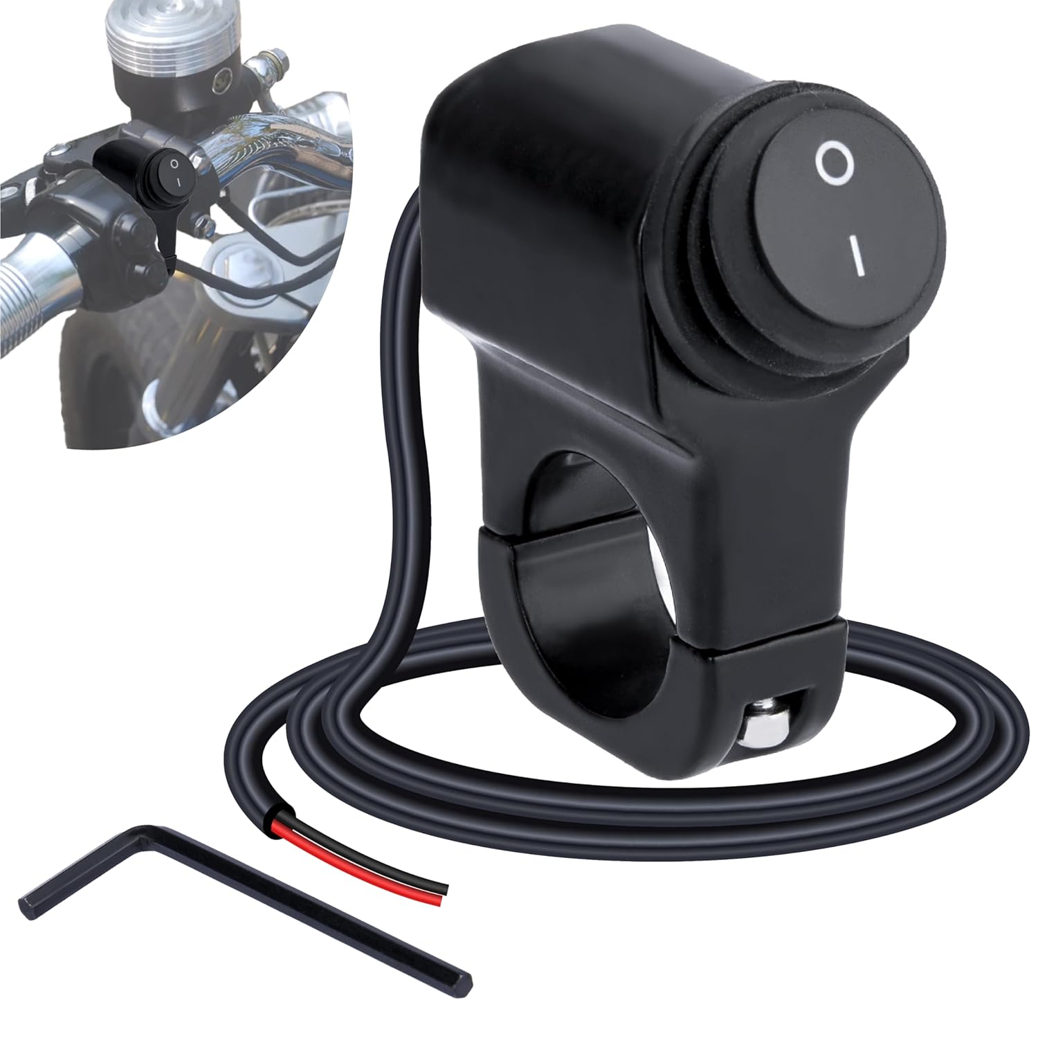 Motorcycle Handlebar Switch 12V, Waterproof Motorcycle Light Toggle Switch, Aluminum Alloy ATV Light ON Off Switches, For Motorcycle ATV UTV