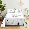 Bed Sheet Set 240x220 Christmas Tree With Pillowcase Letter Green For Single Double Beds Kids Adult 3D Bedding Texile Twin Full