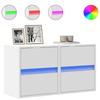 VidaXL Meubles TV muraux avec lumières LED 2 pcs blanc 41x31x45 cm, meuble TV suspendu au mur, unité TV flottante, support 852272