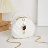 Women's Bag New Cat Pendant V-pattern Portable Mini Semi-round Bag Casual Change Bag