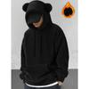 Plus Size Hooded Long Sleeve Casual Mens Coral Fleece Pullover Sweatshirt