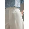 Women's Workwear High-Waist Cotton Linen Wide-Leg Shorts