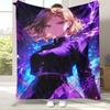 Anime Jujutsu Kaisen Cartoon Itadori Yuji Flannel Blanket,Ultra Soft Plush Throw for Home Bedroom Bed Sofa Cover Office Picnic
