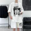 Men's Casual Ice Silk Waffle Suit - Loose Fit Summer T-Shirt & Shorts Set