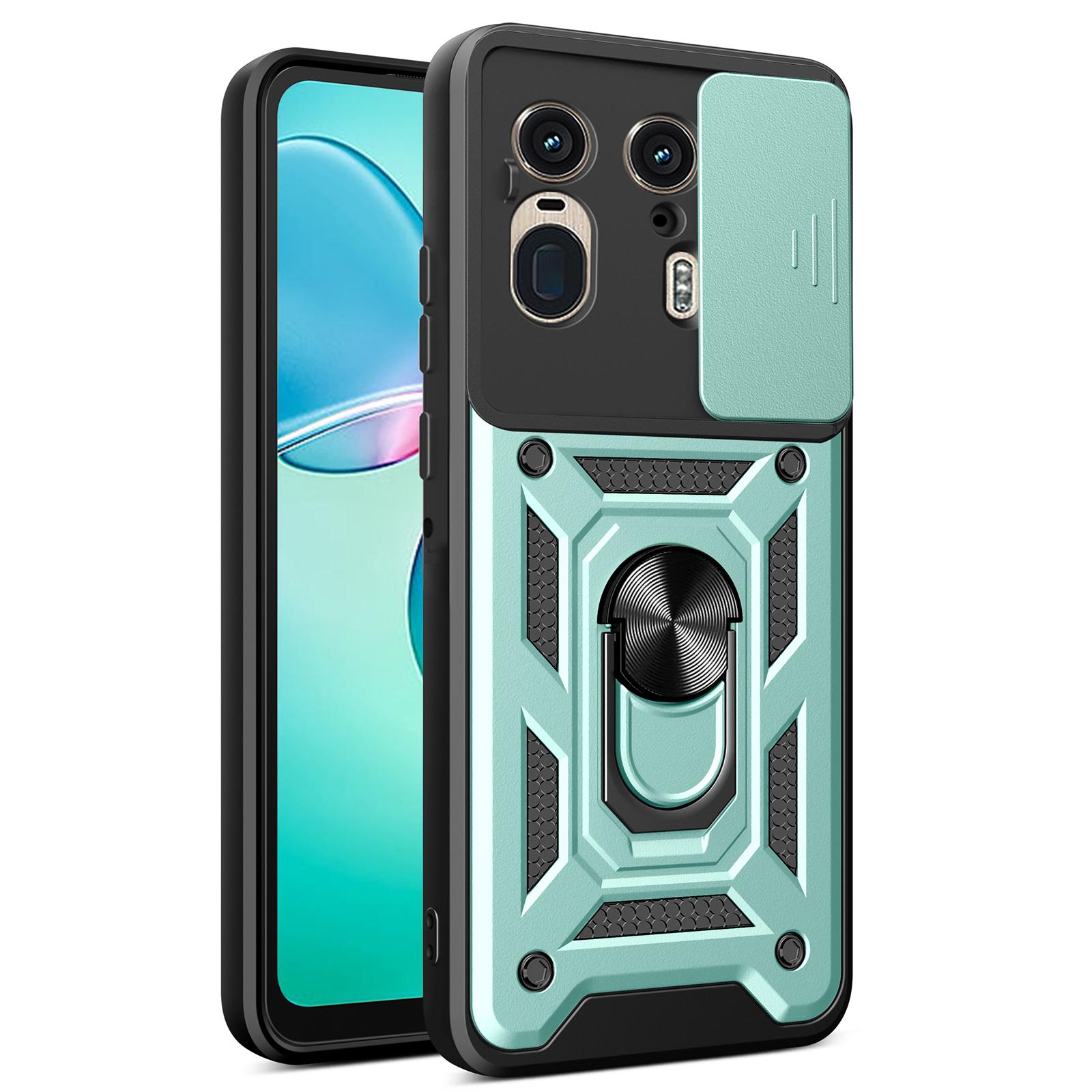

For Motorola Moto X50 Ultra 5G/Edge 50 Ultra 5G Case with Slide Camera Lid PC+TPU Kickstand Phone Cover Green