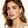 High-End Diamond Inlaid Stainless Steel Earrings for Women - Luxurious Colorfast Titanium Hoop Ear Ornaments