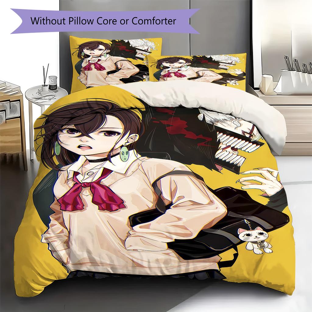 DAN DA DAN Pattern Bedding,Quilt Set Quilt Cover Pillowcase Home Birthday Gift (1 * duvet cover + 2 * pillowcase, without core)