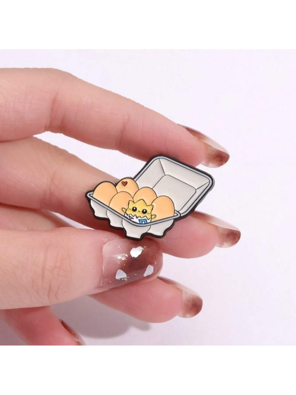 

Kawaii Small Egg Shaped Brooch Pin Cute Zinc Alloy Paint Badge Brooch Jewelry Decoration Funny