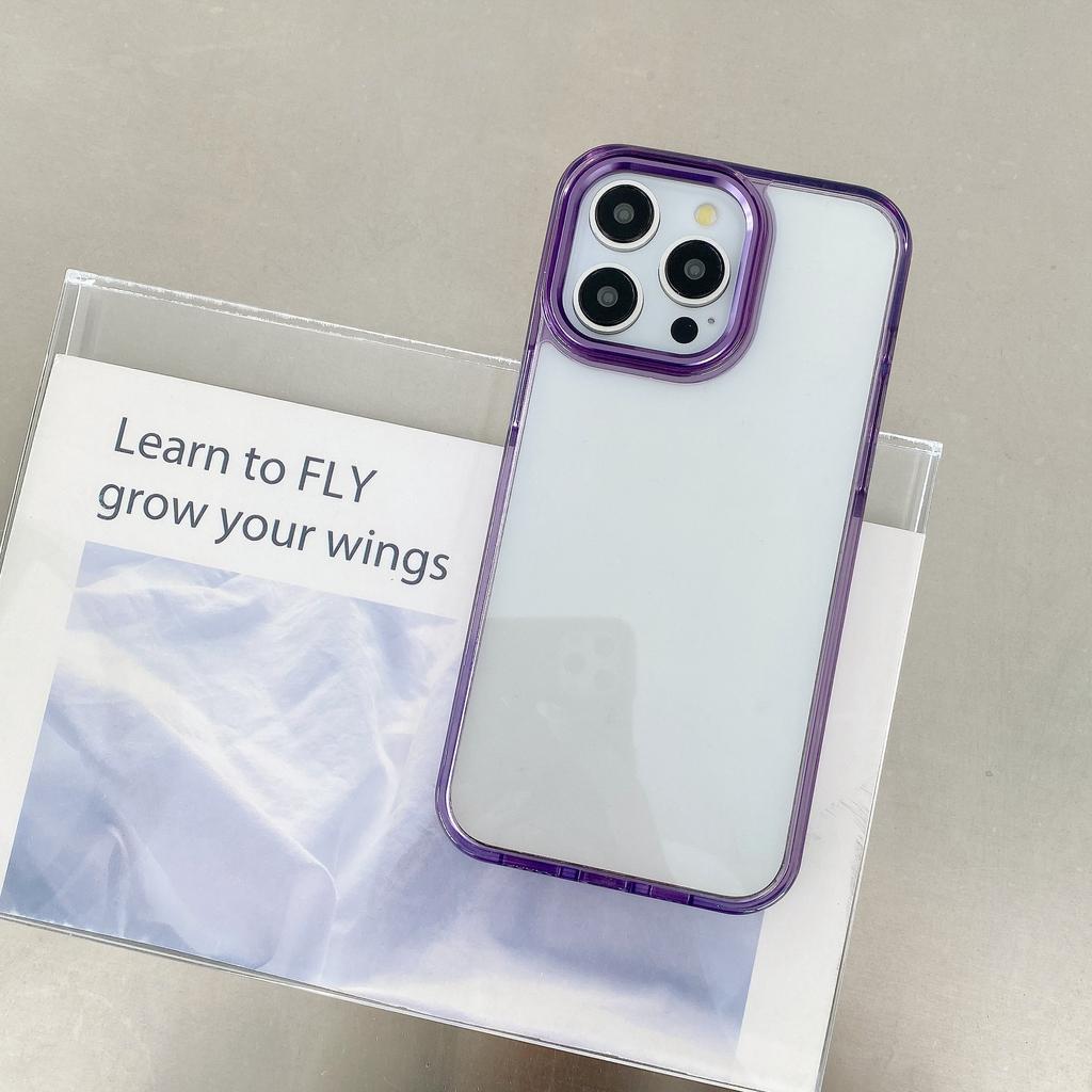 Metal lens frame phone cases are suitable for the iPhone 17 Pro Max drop-proof large hole 16 Pro groove acrylic 15P